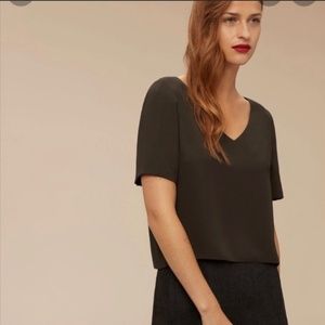 Babaton Randy Blouse, Dark Brown, Size Small